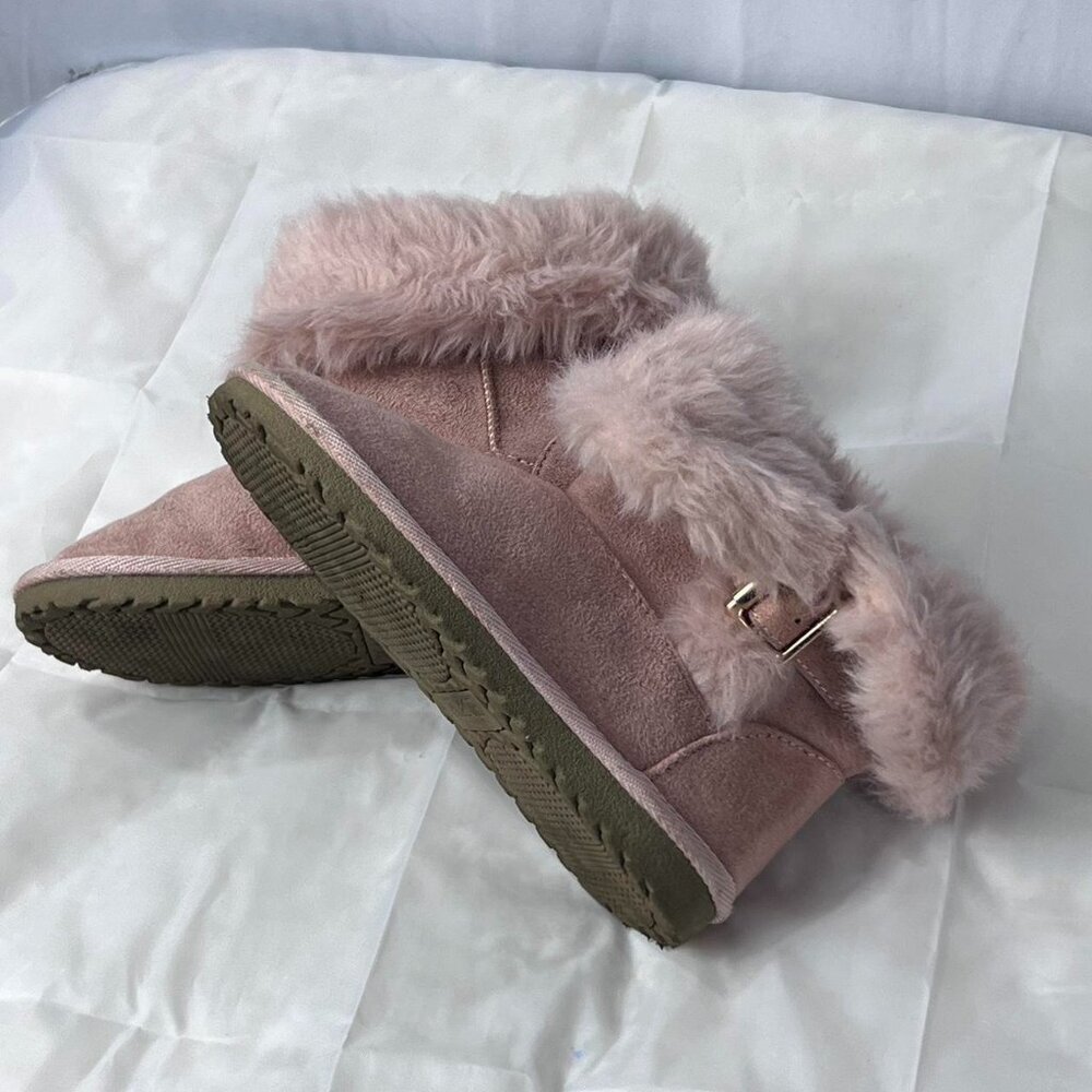 The Children's Place Pink Fuzzy Boots - Size 12